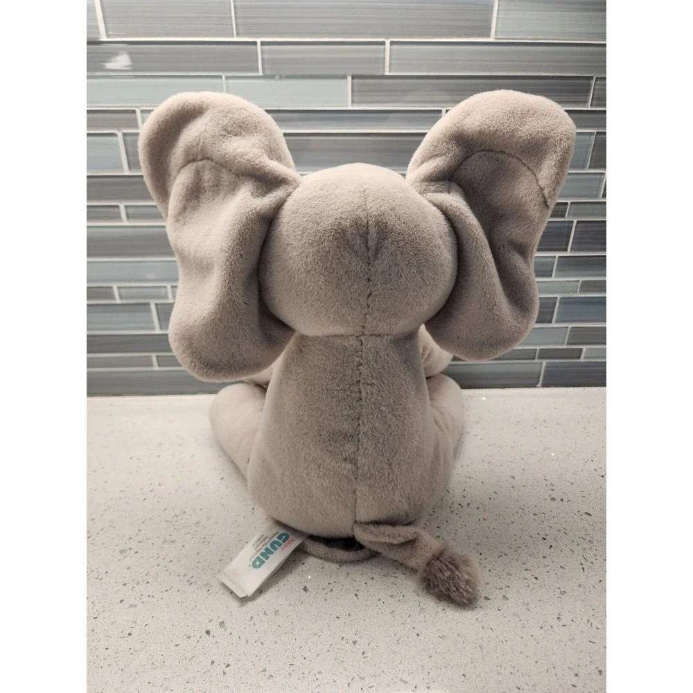 Baby Gund Flappy The Elephant Singing Peek‎ A Boo Interactive 10 Inch Plush Gray